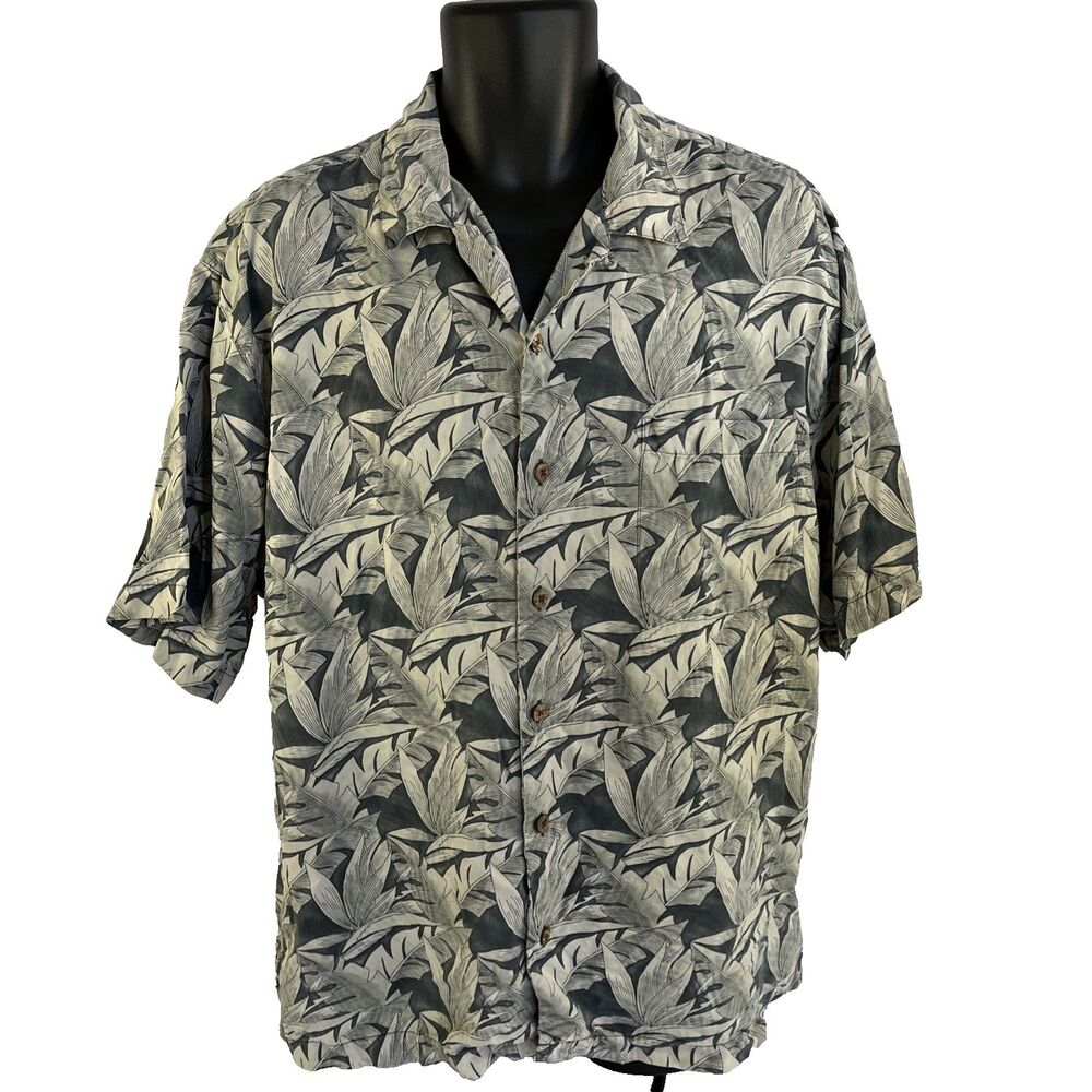 Mens Tommy Bahama Short Sleeve Hawaiian Camp Shirt Sz L‎ Silk Floral